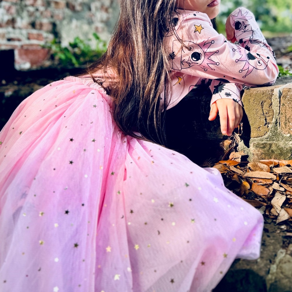 Pink Starry Tulle Easter Dress